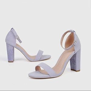INC International Blue Suede Block Lexini heels